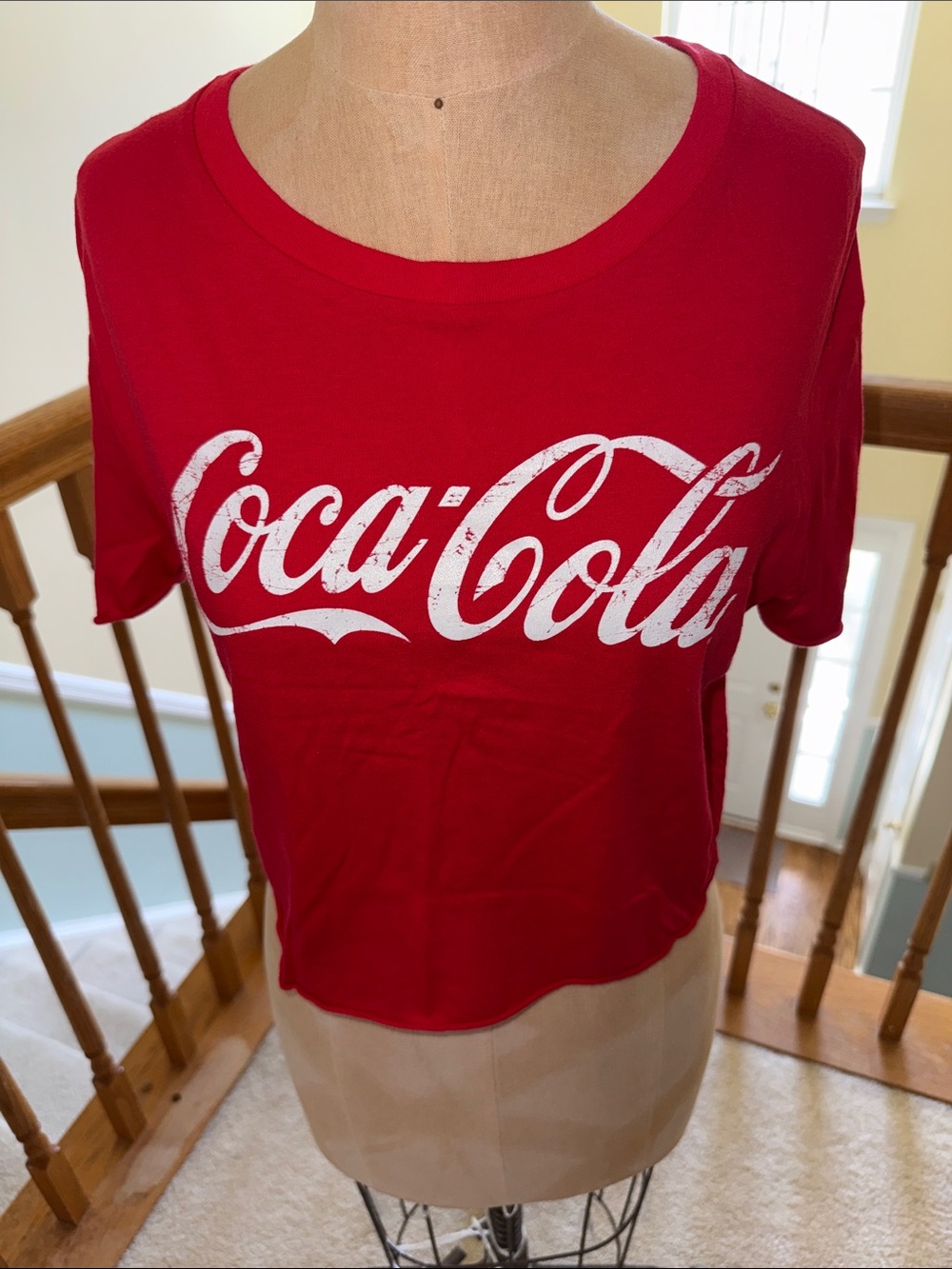 Garage Red Coca-Cola Logo Crop Tee
